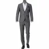 CG Anzug Caden+Cedric 50/102S1/423712+433063/81 Slim Fit, Schurwolle Super100, Dunkelgrau gemustert, Grau