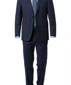 Carl Gross Anzug 60/049N0/324772+338271/63 Regular Fit, Schurwolle Super110 REDA, Dunkelblau meliert, Marine