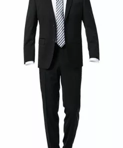 Carl Gross Anzug 00/001N0/324972+338323/90 Modern Fit, Schurwolle LANIFICIO FLLI CERRUTI, Schwarz