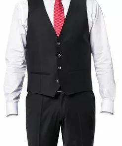 ROY ROBSON Weste S05050381704100/A001 Slim Fit, Schurwollw, Schwarz