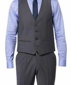 ROY ROBSON Weste S05050381704100/A020 Slim Fit, Schurwolle, Mittelgrau meliert, Grau