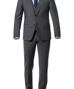 ROY ROBSON ROY R. Anzug S00050381694700+295400+704100/A020 Anzug mit Weste, Slim Fit, Schurwolle, Mittelgrau meliert, Grau
