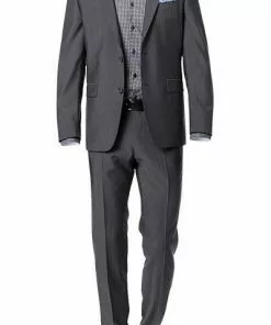 DIGEL Anzug Modern F. 99832/120033+99832/116062/46 Modern Fit, Schurwolle Super100, Grau meliert, Grau