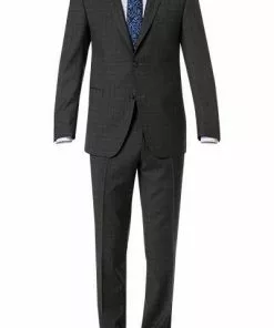 Carl Gross Anzug 60/053N3/323022+332023/82 Modern Fit, Schurwolle Super110, Anthrazit-rot kariert, Anthrazit