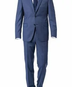 DIGEL Anzug Modern Fit 99653/120033+116062/26 Schurwolle Super110, Blau meliert, Blau