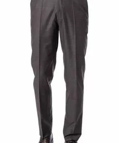 EDUARD DRESSLER Hose Jeff 00510/3B25/84 Shaped Fit, Schurwolle Super140, Braun meliert, Braun