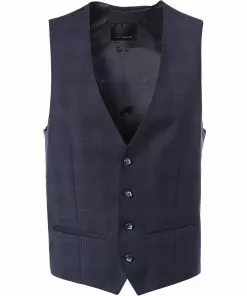 ROY ROBSON Weste 5022/21/719 Slim Fit, Schurwolle Super110 REDA, Dunkelblau kariert, Nachtblau