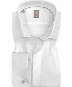 Jacques Britt Slim Fit Gala-Scala UMA 960268/01 Hemd, Popeline, Weiß