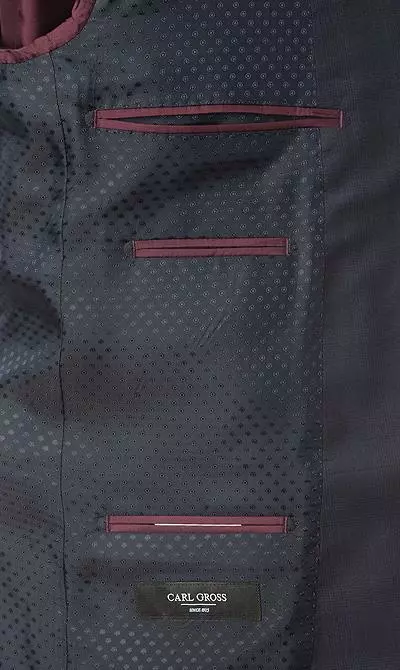 Carl Gross Anzug 60/053N3/323022+332023/63 Modern Fit, Schurwolle Super110 REDA, Dunkelblau kariert, Nachtblau 8 Carl Gross Anzug 60/053N3/323022+332023/63 Modern Fit, Schurwolle Super110 REDA, Dunkelblau kariert, Nachtblau – Bild 6