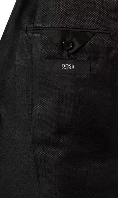 BOSS Smoking 50379909+50379911/001 Smoking Jefron-Ledan, Regular Fit, Schurwolle Super120, Schwarz, Black 8 BOSS Smoking 50379909+50379911/001 Smoking Jefron-Ledan, Regular Fit, Schurwolle Super120, Schwarz, Black – Bild 6