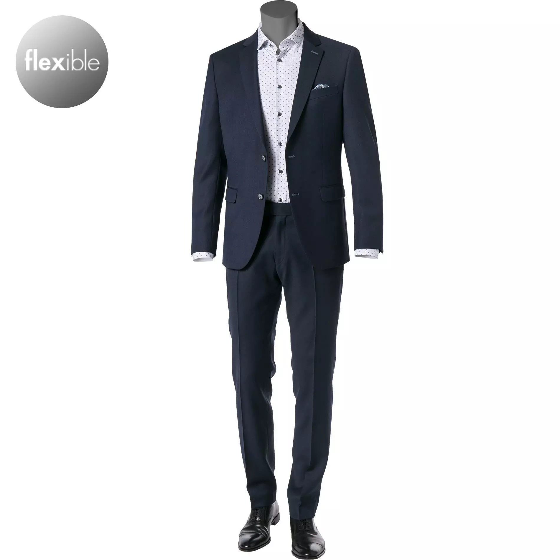 bugatti Anzug Fit Flexcity 793400+788500/99710/380 Modern Fit, Schurwoll-Stretch Flexcity, Dunkelblau meliert, Marine 3 bugatti Anzug Fit Flexcity 793400+788500/99710/380 Modern Fit, Schurwoll-Stretch Flexcity, Dunkelblau meliert, Marine