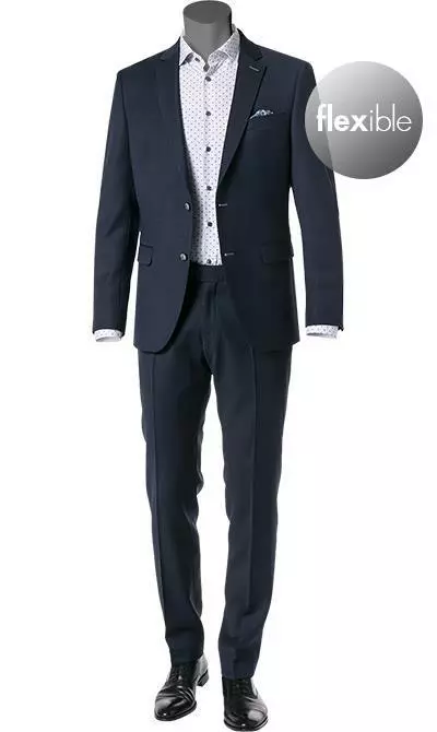bugatti Anzug Fit Flexcity 793400+788500/99710/380 Modern Fit, Schurwoll-Stretch Flexcity, Dunkelblau meliert, Marine 4 bugatti Anzug Fit Flexcity 793400+788500/99710/380 Modern Fit, Schurwoll-Stretch Flexcity, Dunkelblau meliert, Marine – Bild 2
