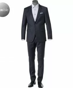 bugatti Anzug Fit Flexcity 793400+788500/99710/390 Modern Fit, Schurwoll-Stretch Flexcity, Nachtblau meliert, Nachtblau