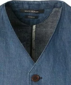 Marc O'Polo Weste 823 0172 81010/856 Shaped Fit, Baumwolle-Leinen, Blau, Jeansblau -Anzüge & Westen Geschäft 288312 norm3