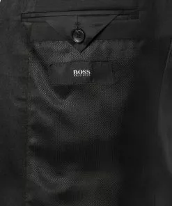 BOSS Smoking 50379895+50375814/001 Smoking Halwod-Glan, Schurwolle Super120 GUABELLO, Schwarz -Anzüge & Westen Geschäft 288359 norm5