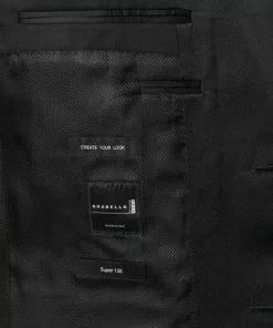 BOSS Smoking 50379895+50375814/001 Smoking Halwod-Glan, Schurwolle Super120 GUABELLO, Schwarz -Anzüge & Westen Geschäft 288359 norm6