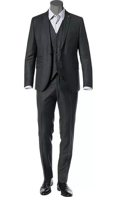 CG Anzug 40/016N0/423732+433103+441023/83 Anzug mit Weste, Slim Fit, Schurwolle, Anthrazit 3 CG Anzug 40/016N0/423732+433103+441023/83 Anzug mit Weste, Slim Fit, Schurwolle, Anthrazit
