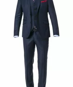 CG Anzug 40/016N0/423732+433103+441023/63 Anzug mit Weste, Slim Fit, Schurwolle, Navy, Marine