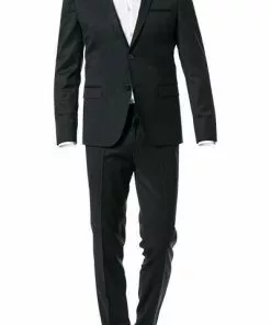 HUGO Anzug Alister/Henford 50375345+50375354/001 Anzug Alister-Henford, Extra Slim Fit, Schurwolle, Schwarz , Schwarz