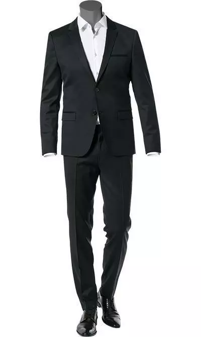 HUGO Anzug Alister/Henford 50375345+50375354/001 Anzug Alister-Henford, Extra Slim Fit, Schurwolle, Schwarz , Schwarz 3 HUGO Anzug Alister/Henford 50375345+50375354/001 Anzug Alister-Henford, Extra Slim Fit, Schurwolle, Schwarz , Schwarz