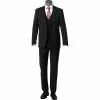 DIGEL Anzug 99832/120033+116062+160008/10 Anzug mit Weste, Modern Fit, Schurwolle Super100 Marzotto, Schwarz -Anzüge & Westen Geschäft 296843 master
