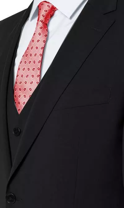 DIGEL Anzug 99832/120033+116062+160008/10 Anzug mit Weste, Modern Fit, Schurwolle Super100 Marzotto, Schwarz 6 DIGEL Anzug 99832/120033+116062+160008/10 Anzug mit Weste, Modern Fit, Schurwolle Super100 Marzotto, Schwarz – Bild 4