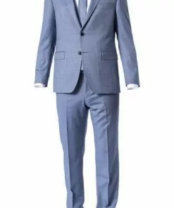 DIGEL Anzug Modern Fit 99653/120033+116062/28 Schurwolle Super110 REDA, Blau meliert, Hellblau