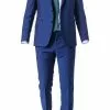 DIGEL Anzug Slim Fit 99832/128001+110030/28 Schurwolle Super100, Royalblau meliert, Blau