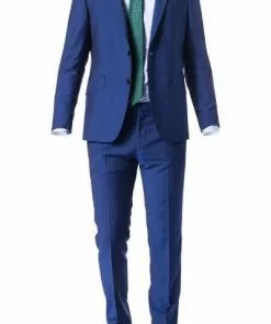 DIGEL Anzug Slim Fit 99832/128001+110030/28 Schurwolle Super100, Royalblau meliert, Blau