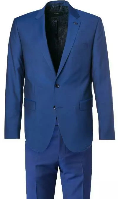 DIGEL Anzug Slim Fit 99832/128001+110030/28 Schurwolle Super100, Royalblau meliert, Blau 4 DIGEL Anzug Slim Fit 99832/128001+110030/28 Schurwolle Super100, Royalblau meliert, Blau – Bild 2