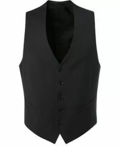 DIGEL Weste Modern Fit Dan 99832/160008/10 Schurwolle, Schwarz