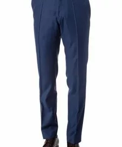 Carl Gross Hose Flann 70-061S/338333/63 Sharp Fit, Schurwolle, Blau meliert, Dunkelblau