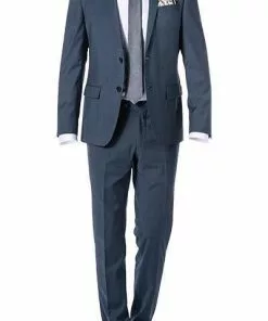 Daniel Hechter Anzug 40202+40252/100110/670 Modern Fit, Schurwolle klimaregulierend, Indigo meliert, Nachtblau