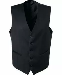 Carl Gross Weste Stan 70-060N0/343113/90 Modern Fit, Schurwolle, Schwarz