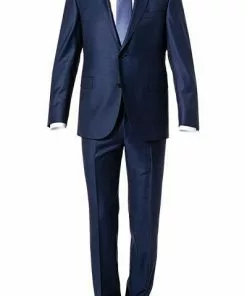 EDUARD DRESSLER Anzug 00510/6B01+3B25/45 Shaped Fit, Schurwolle Super140, Dunkelblau meliert, Dunkelblau