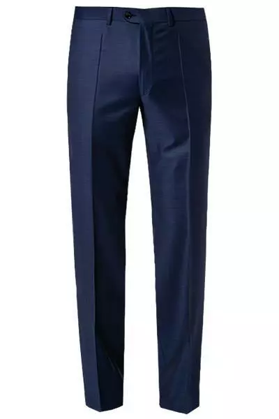 EDUARD DRESSLER Hose Jeff 00510/3B25/45 Shaped Fit, Schurwolle Super140, Dunkelblau meliert, Dunkelblau 4 EDUARD DRESSLER Hose Jeff 00510/3B25/45 Shaped Fit, Schurwolle Super140, Dunkelblau meliert, Dunkelblau – Bild 2