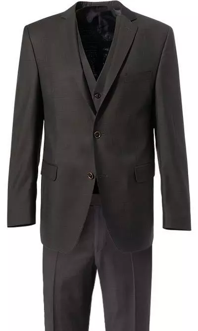 Carl Gross Anzug 70-060N0/323022+332023+343113/72 Anzug mit Weste, Modern Fit, Schurwolle, Dunkelbraun, Braun 4 Carl Gross Anzug 70-060N0/323022+332023+343113/72 Anzug mit Weste, Modern Fit, Schurwolle, Dunkelbraun, Braun – Bild 2