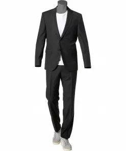 BOSS Anzug Jeckson/Lenon 50410126+50410140/001 Anzug Jeckson-Lenon, Regular Fit, Schurwolle, Schwarz meliert, Schwarz