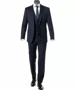 BOSS Anzug Huge/Lenon 50408828+9254+9255/480 Anzug Huge-Lenon , Slim Fit, Schurwolle REDA, Dunkelblau, Blau