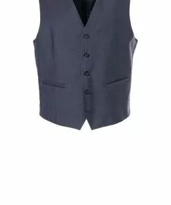 Carl Gross Anzug 70-060N0/323022+332023+343113/61 Anzug mit Weste, Modern Fit, Schurwolle, Dunkelblau meliert, Stahlblau -Anzüge & Westen Geschäft 319788 norm4