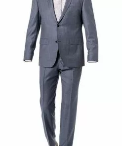 ROY ROBSON Anzug 050011215200+1267500/A420 Regular Fit, Schurwolle Super140 REDA, Graublau meliert, Mittelblau