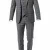 ROY ROBSON Anzug 050211694700+1295400+1737300/H050 Anzug mit Weste, Slim Fit, Schurwolle Super100, Anthrazit kariert, Pastellgrau