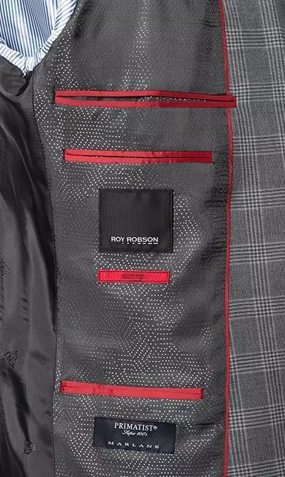 ROY ROBSON Anzug 050211694700+1295400+1737300/H050 Anzug mit Weste, Slim Fit, Schurwolle Super100, Anthrazit kariert, Pastellgrau 9 ROY ROBSON Anzug 050211694700+1295400+1737300/H050 Anzug mit Weste, Slim Fit, Schurwolle Super100, Anthrazit kariert, Pastellgrau – Bild 7