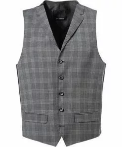 ROY ROBSON Weste S05050211737300/H050 Schurwolle Super100, Anthrazit kariert, Pastellgrau