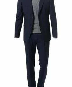 Strellson Anzug Cerf-Mandor 30016214/402 Extra Slim Fit, Schurwolle Super100, Dunkelblau gestreift , Marineblau