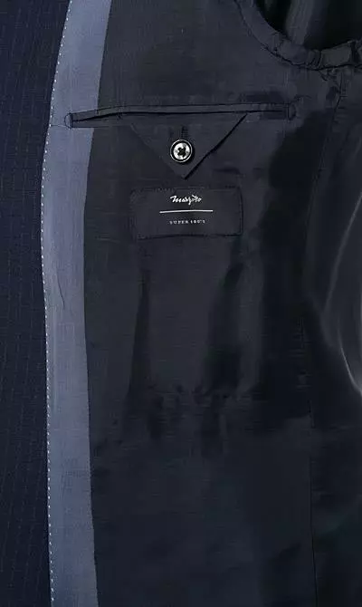 Strellson Anzug Cerf-Mandor 30016214/402 Extra Slim Fit, Schurwolle Super100, Dunkelblau gestreift , Marineblau 7 Strellson Anzug Cerf-Mandor 30016214/402 Extra Slim Fit, Schurwolle Super100, Dunkelblau gestreift , Marineblau – Bild 5