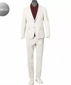 BOSS Anzug Noort/Paco 50412057+50412131/102 Slim Fit, Mikrofaser waschbar, Ecru