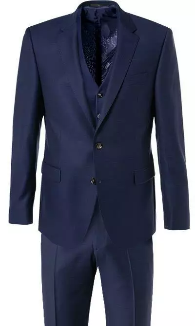 DIGEL Anzug 99652/120033+160008+116062/24 Modern Fit, Schurwolle, Navy meliert, Dunkelblau 4 DIGEL Anzug 99652/120033+160008+116062/24 Modern Fit, Schurwolle, Navy meliert, Dunkelblau – Bild 2