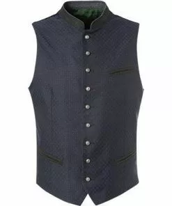 Schneiders Weste Henri 327/1145/4660 Trachtenweste, Baumwolle-Mikrofaser, Navy-tannengrün gemustert, Marine