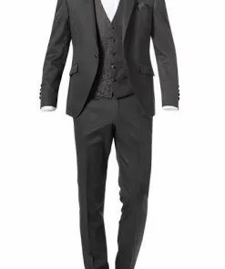 Wilvorst Anzug graubraun 491101+497115+491101/64 Anzug mit Weste, Wolle, Braungrau